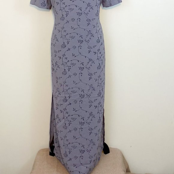 Bahari Group Fattaneh | Vintage | New York | Floral Blue Button Down Maxi Dress - Picture 7 of 13